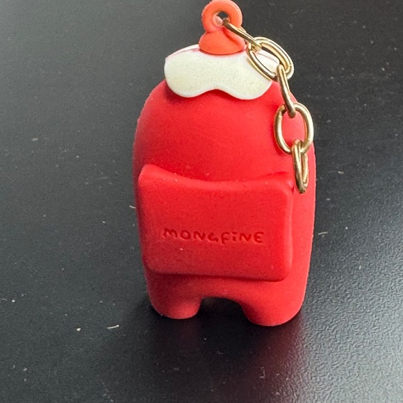 Monofine Among‎ Us Keychain 2" Red Crewmate Rubber Charm Epic Games Gaming Swag - Picture 5 of 5